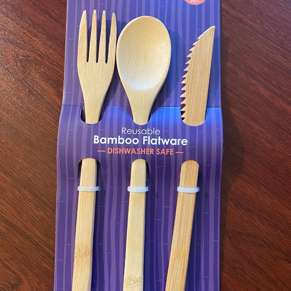 Reusable Bamboo Utensil Set (4 Sets included)